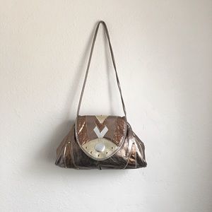 Genuine leather metallic purse
